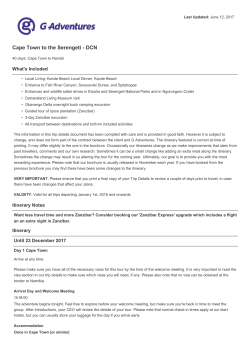 Cape Town to the Serengeti - DCN