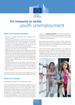 EU measures to tackle youth unemployment