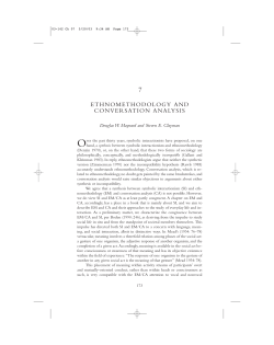 ethnomethodology and conversation analysis