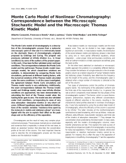 Monte Carlo Model of Nonlinear Chromatography