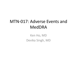 HO: MTN-017: Adverse Events and MedDRA