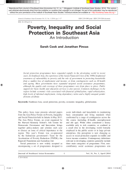 Poverty, Inequality and Social Protection in Southeast Asia