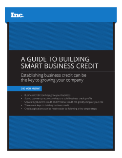 a guide to building smart business credit