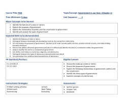 Course Title: POD Topic/Concept: Government in our