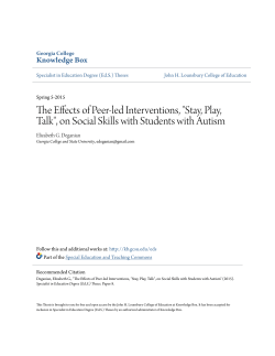 The Effects of Peer-led Interventions, "Stay, Play, Talk", on Social