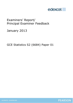 Examiners` Report - Edexcel