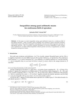 Inequalities among quasi-arithmetic means for continuous - PMF-a