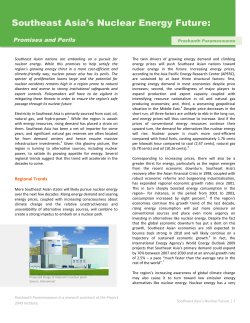 Southeast Asia`s Nuclear Energy Future