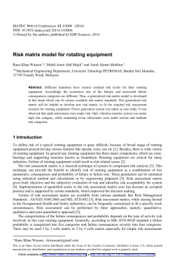 Risk matrix model for rotating equipment
