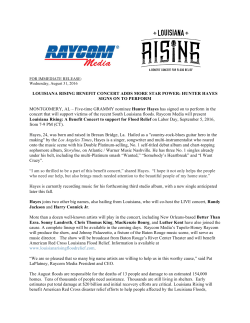 LOUISIANA RISING BENEFIT CONCERT ADDS MORE STAR POWER