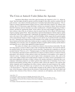 Brahm Kleinman, The Crisis at Antioch under Julian the Apostate
