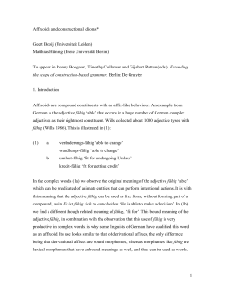 1 Affixoids and constructional idioms* Geert Booij (Universiteit Leiden)