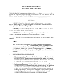 Merchant Agreement