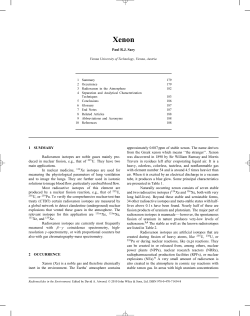 Paul R.J. Saey 1 SUMMARY Radioxenon isotopes are noble gases