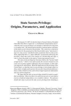 State Secrets Privilege: Origins, Parameters, and Application
