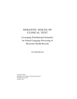 semantic spaces of clinical text