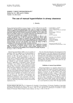 The use of manual hyperinflation in airway clearance