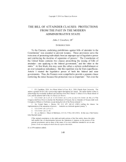 the bill of attainder clauses: protections from the