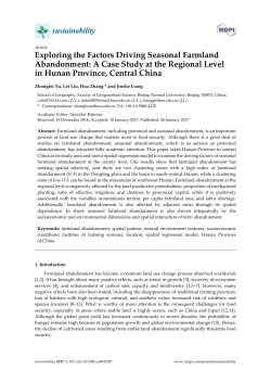 Exploring the Factors Driving Seasonal Farmland Abandonment: A