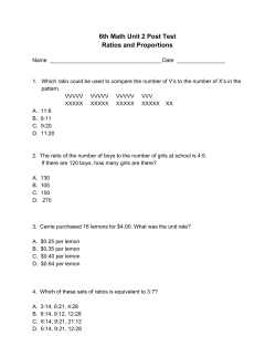 6th Math Unit 2 Post Test Ratios and Proportions