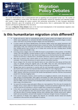 Is this humanitarian migration crisis different?