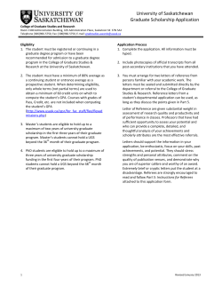 application form - Students - University of Saskatchewan