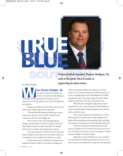 Former football standout, Thomas Madigan, `98, stays in the game