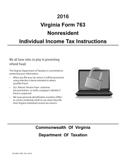 2016 Virginia Form 763 Nonresident Individual Income Tax