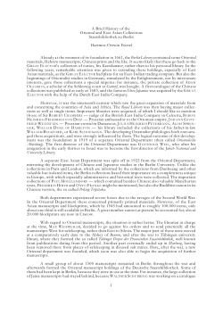 1 A Brief History of the Oriental and East Asian Collections