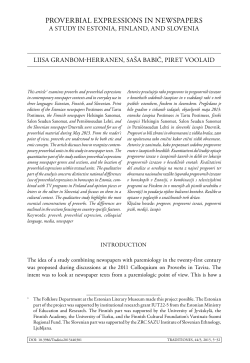 PrOVerBIaL eXPressIOns In neWsPaPers