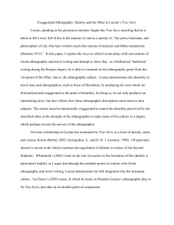 Exaggerated Ethnography: Identity and the Other in