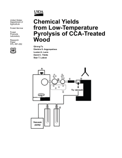 Chemical Yields from Low-Temperature Pyrolysis of CCA