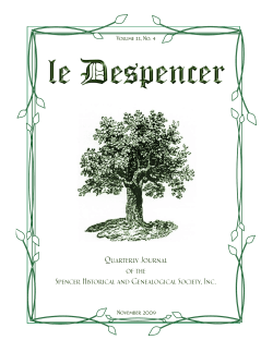 Quarterly Journal of the Spencer Historical and Genealogical