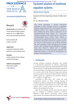 Factored solution of nonlinear equation systems