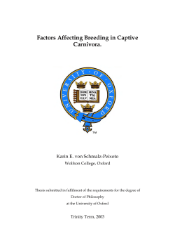 Factors Affecting Breeding in Captive Carnivora.
