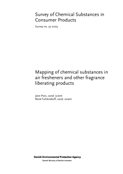 Mapping of chemical substances in air fresheners and other