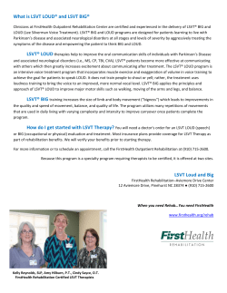 LSVT BIG - First Health of the Carolinas