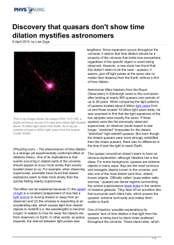 Discovery that quasars don`t show time dilation mystifies