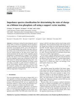 Impedance spectra classification for determining the state of charge