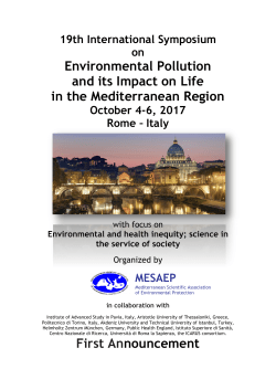 Environmental Pollution and its Impact on Life in the Mediterranean