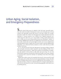 Urban Aging, Social Isolation, and Emergency Preparedness