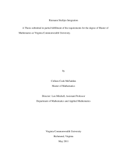 Riemann Stieltjes Integration