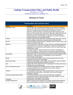 Linking Transportation Policy and Public Health