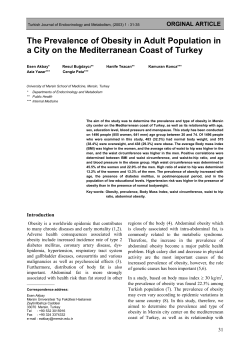 The Prevalence of Obesity in Adult Population in a City on the