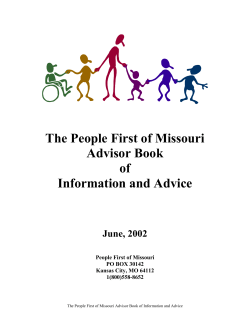 Advisor Handbook - People First of Nebraska, Inc.