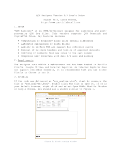 QCM Analyzer Version 0.3 User`s Guide August 2015, Lubos Brieda