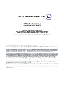 Gulf Keystone Petroleum Ltd. 2017 AGM notice