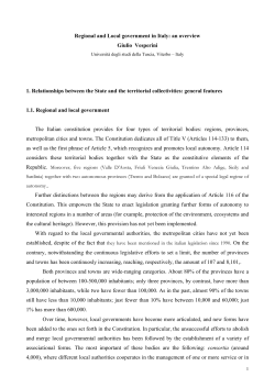 Regional and Local government in Italy