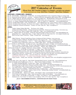 2017 Calendar of Events
