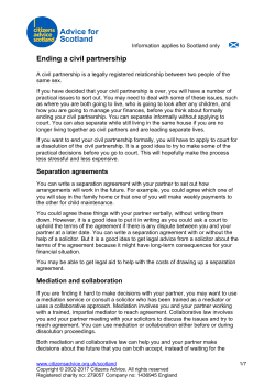 Ending a civil partnership
